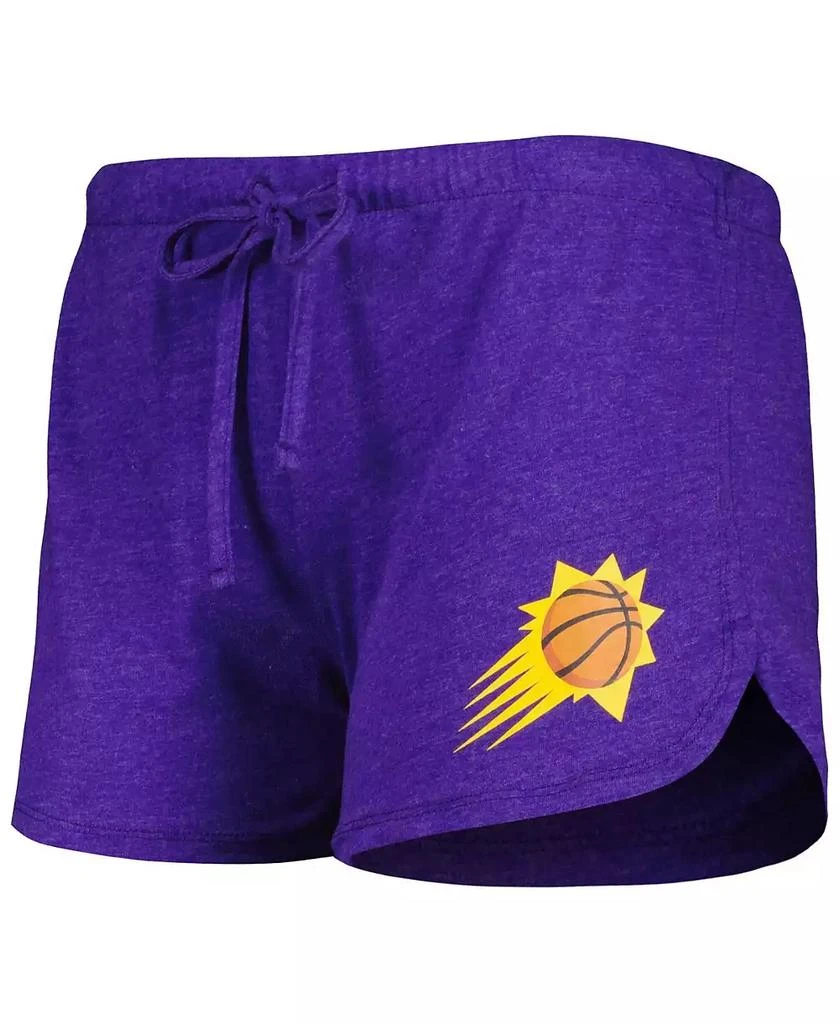 商品Concepts Sport|Women's Heather Black, Heather Purple Phoenix Suns Team Raglan Long Sleeve T-shirt and Shorts Sleep Set,价格¥411,第4张图片详细描述
