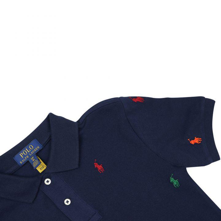 Navy Repeat Pony Logo Polo Shirt商品第2张图片规格展示