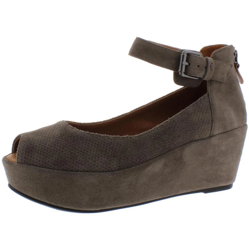 商品Gentle Souls|Gentle Souls by Kenneth Cole Womens Nyssa Suede Buckle Wedge Heels,价格¥319,第1张图片