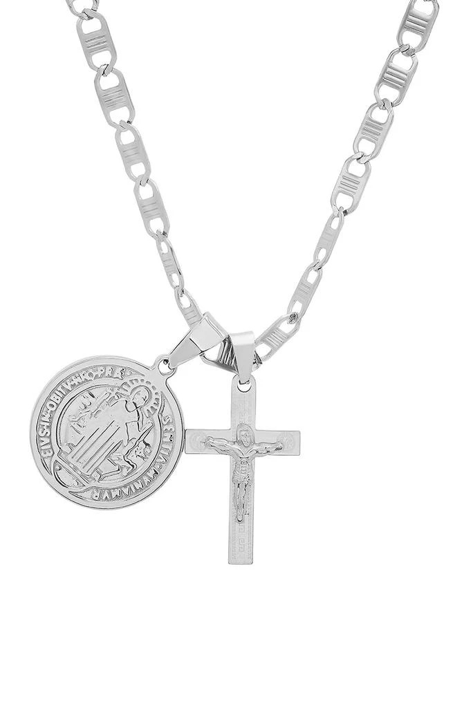 商品HMY JEWELRY|Men's Stainless Steel Cross Necklace,价格¥230,第3张图片详细描述