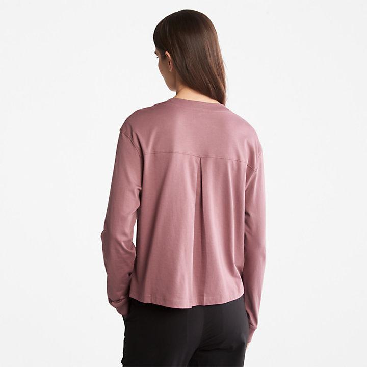Anti-Odour Supima® Cotton Long-sleeved T-Shirt for Women in Dark Pink商品第2张图片规格展示