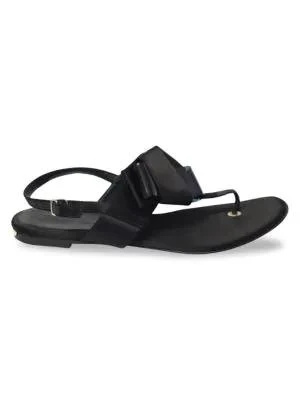 商品[二手商品] Burberry|Burberry Bow Knot Strappy Flat Sandals In Black Leather,价格¥1650,第1张图片