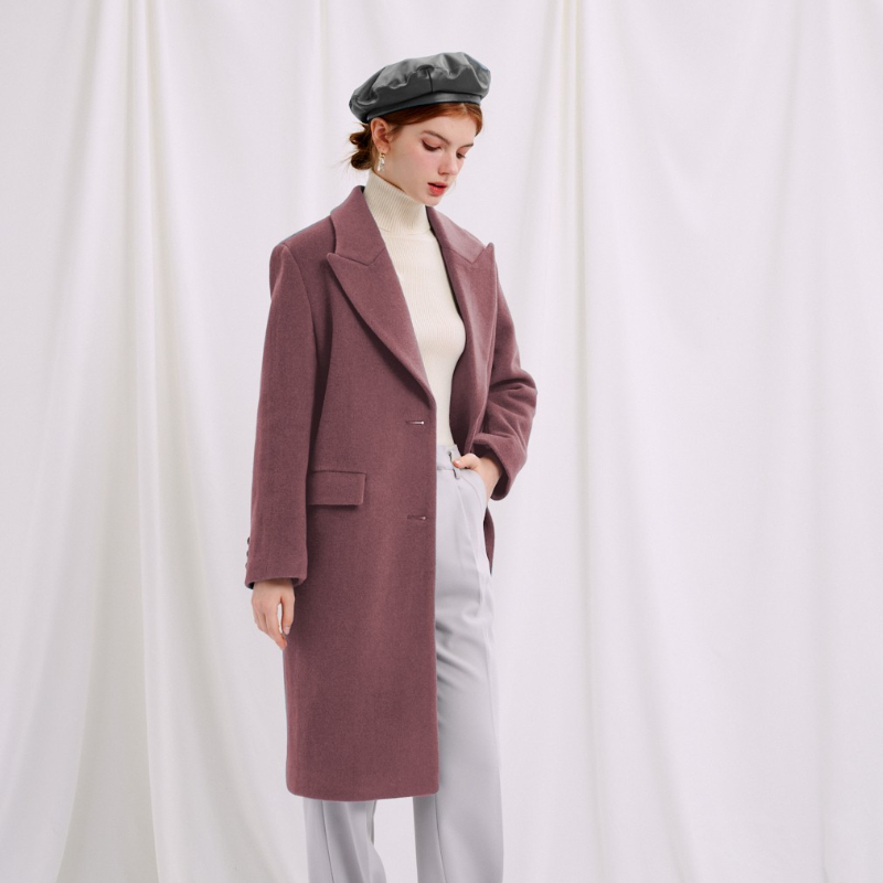 Freya Wool Coat - Dusty rose | Freya羊毛大衣 - 玫瑰粉商品第3张图片规格展示