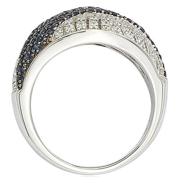 商品Suzy Levian|Suzy Levian Sterling Silver Created Blue Sapphire Pave Crossover Ring,价格¥729,第4张图片详细描述