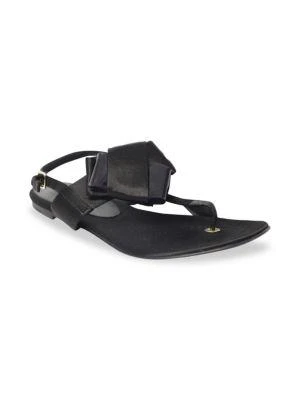 商品[二手商品] Burberry|Burberry Bow Knot Strappy Flat Sandals In Black Leather,价格¥1650,第2张图片详细描述