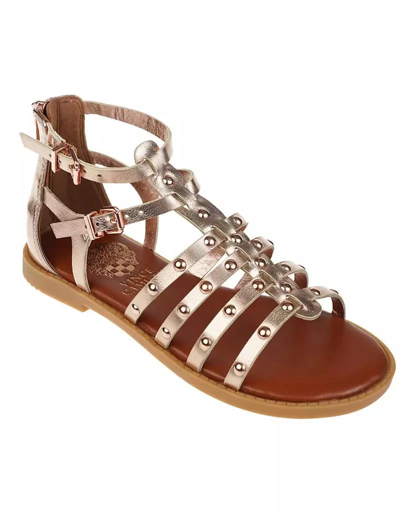 商品Vince Camuto|Big Girl's Fashion Sandal Metallic PU Upper and Dome Stud Detail Polyurethane Sandals,价格¥216,第1张图片