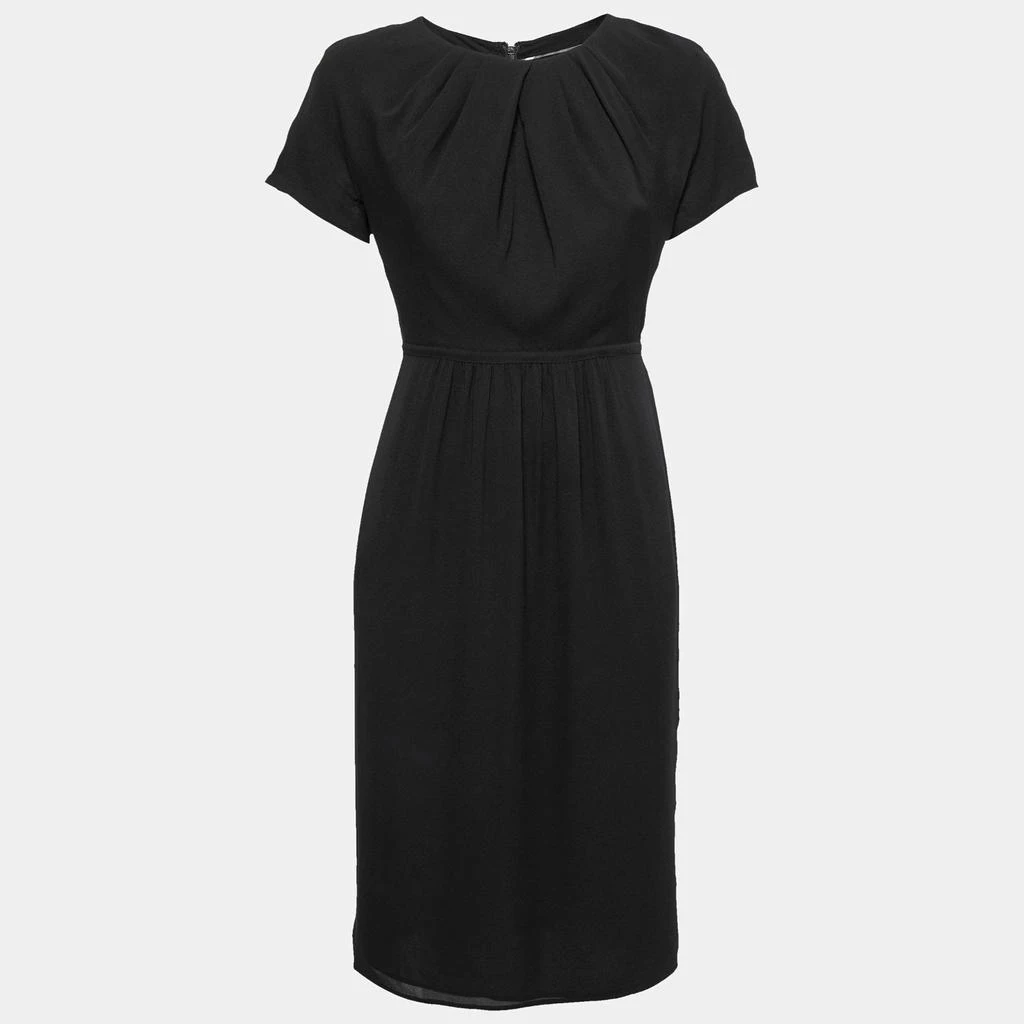 商品[二手商品] Burberry|Burberry London Black Silk Gathered Waist Short Sleeve Dress S,价格¥1129,第1张图片