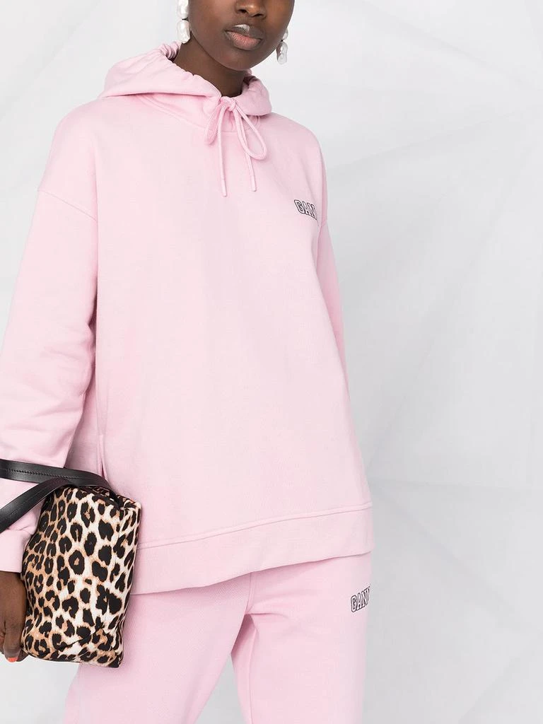 商品Ganni|GANNI - Logo Organic Cotton Hoodie,价格¥814,第3张图片详细描述