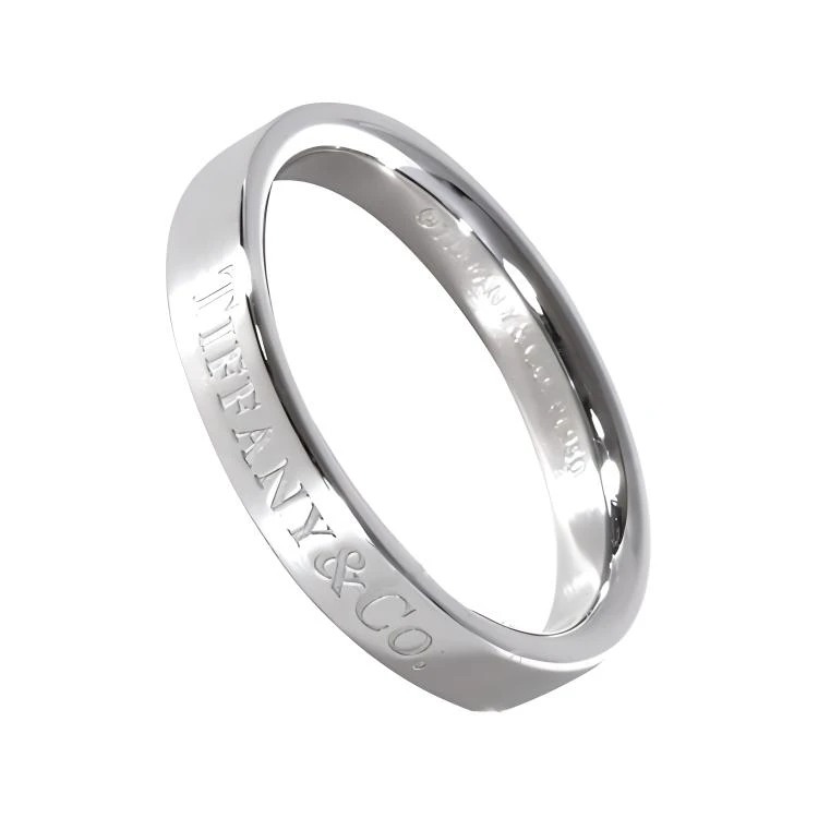 商品[国内直发] Tiffany & Co.|蒂芙尼 Tiffany & Co.® 系列 字母Logo 铂金 戒指 男女同款情侣款,价格¥6213,第1张图片
