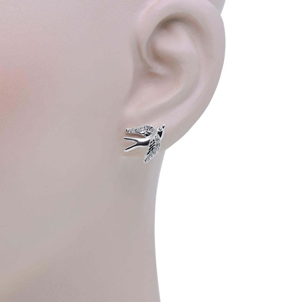 Swarovski Travel Rhodium-Plated And Crystal Stud Earrings 5530815商品第2张图片规格展示