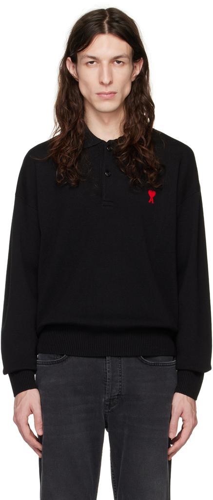 商品AMI|Black Ami de Cœur Polo,价格¥1452,第1张图片