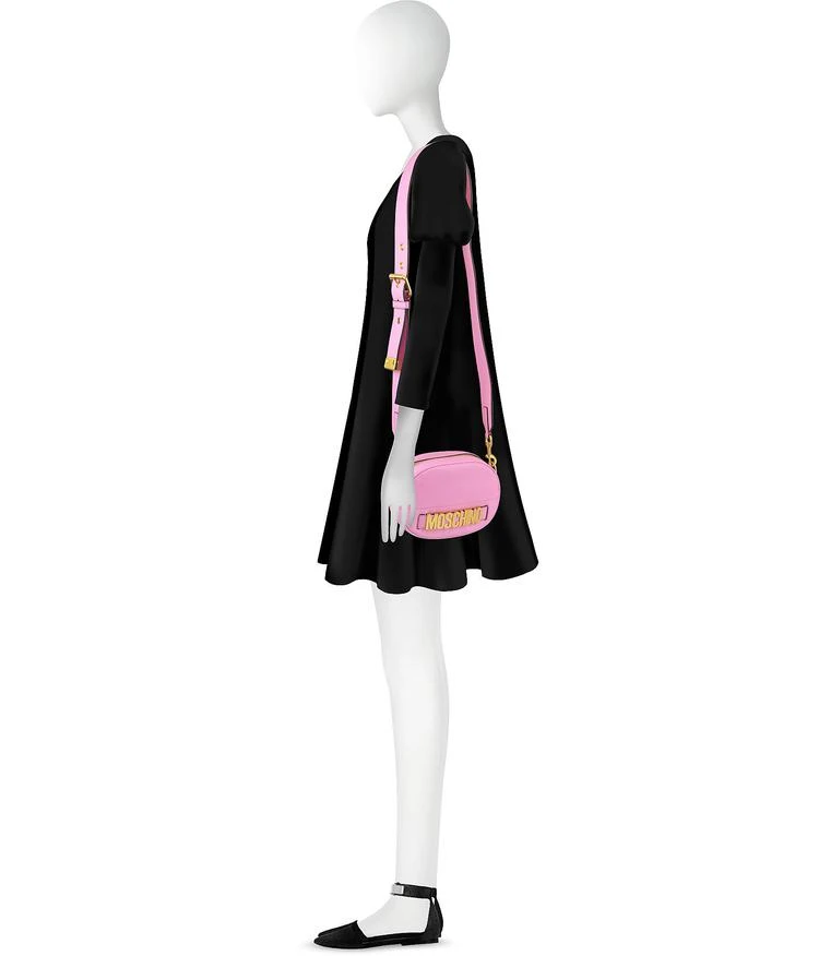 商品Moschino|Moschino 摩斯基诺 粉红色皮革椭圆斜挎包配金色logo,价格¥3143,第3张图片详细描述