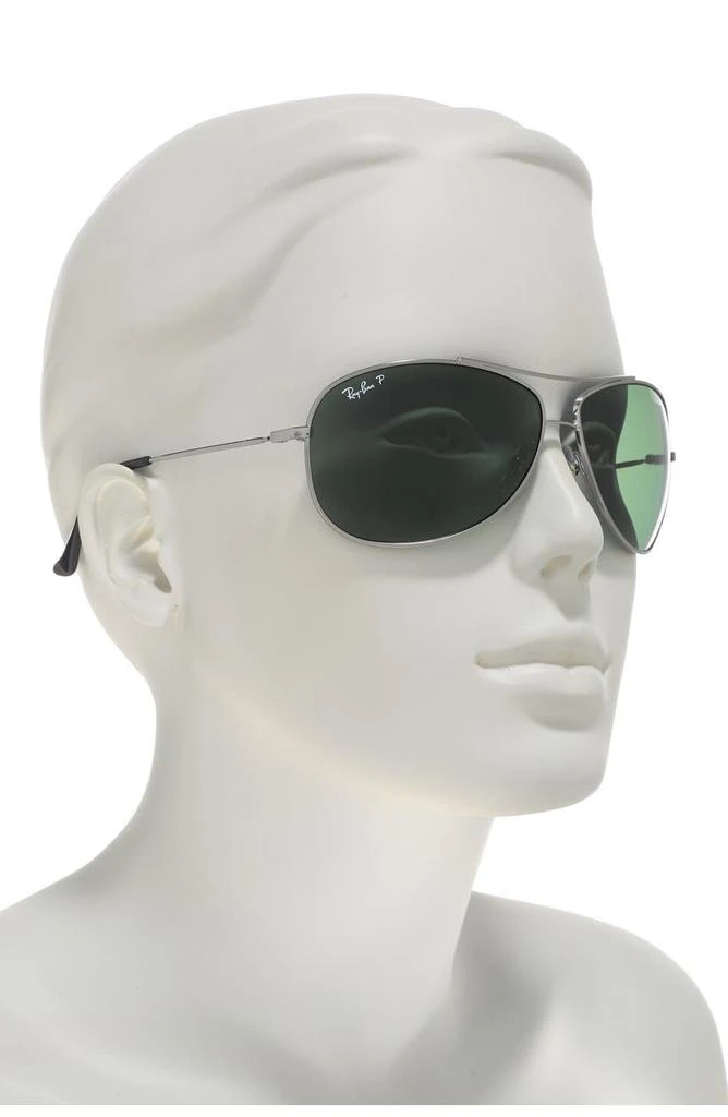 商品Ray-Ban|63mm Polarized Aviator Sunglasses,价格¥675,第2张图片详细描述