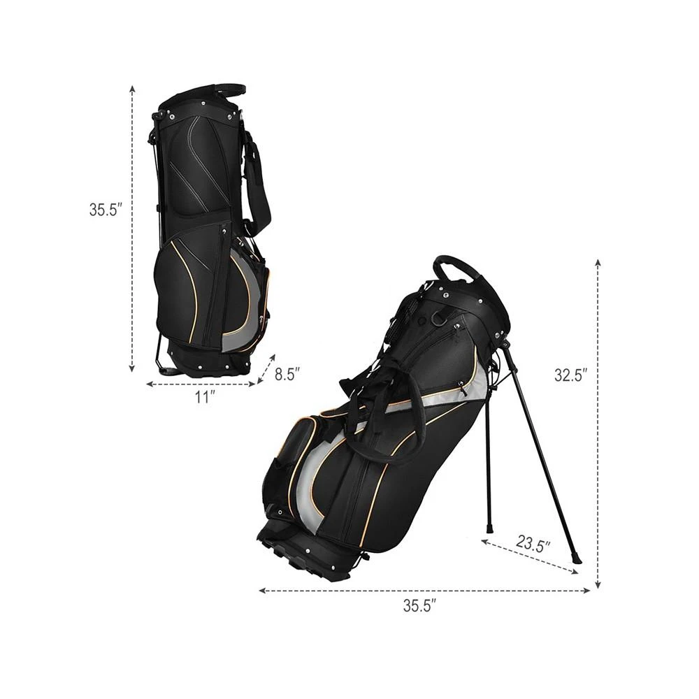 商品Costway|Golf Stand Bag Portable Lightweight Golf Carry Club Bag,价格¥799,第3张图片详细描述