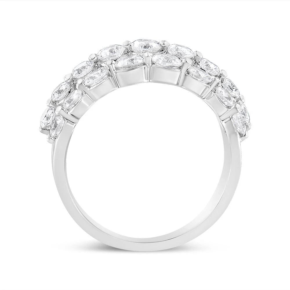 商品Haus of Brilliance|10K White Gold 2 1/2 Cttw Round Natural Diamond 3 Row Band Ring,价格¥28870,第4张图片详细描述