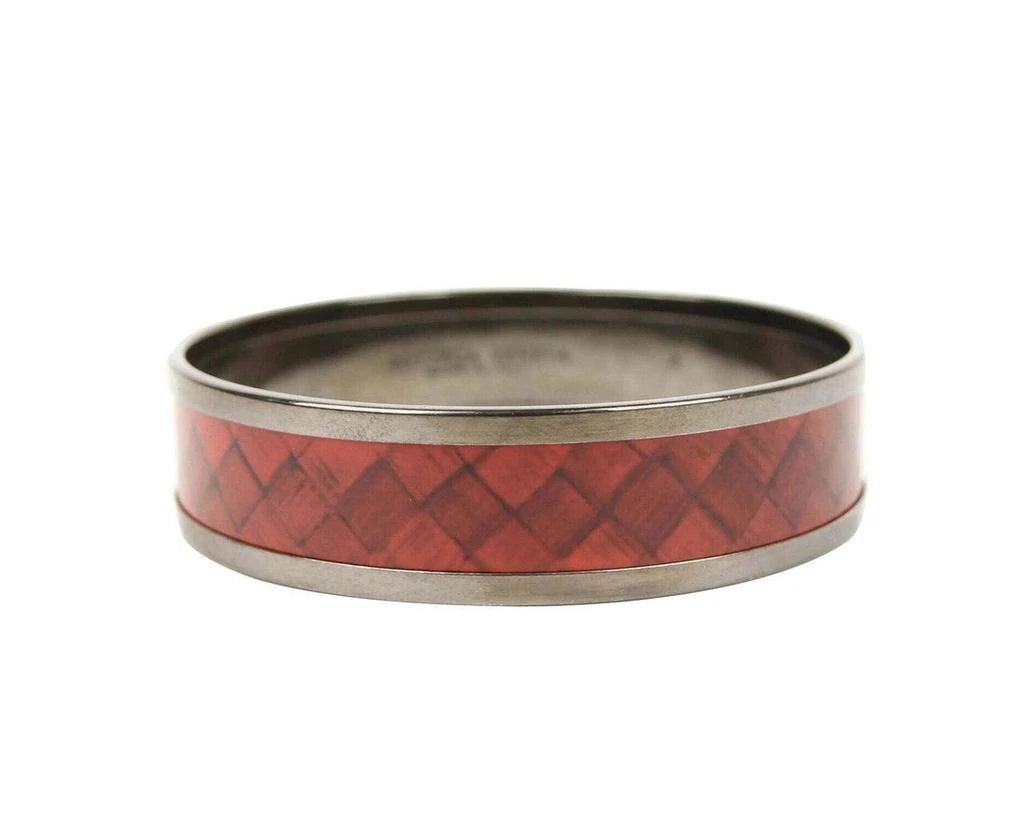 商品Bottega Veneta|Bottega Veneta Women's Red / Black Enamel Metal Woven Silver Bracelet 452833 6423 (Small),价格¥1844,第1张图片