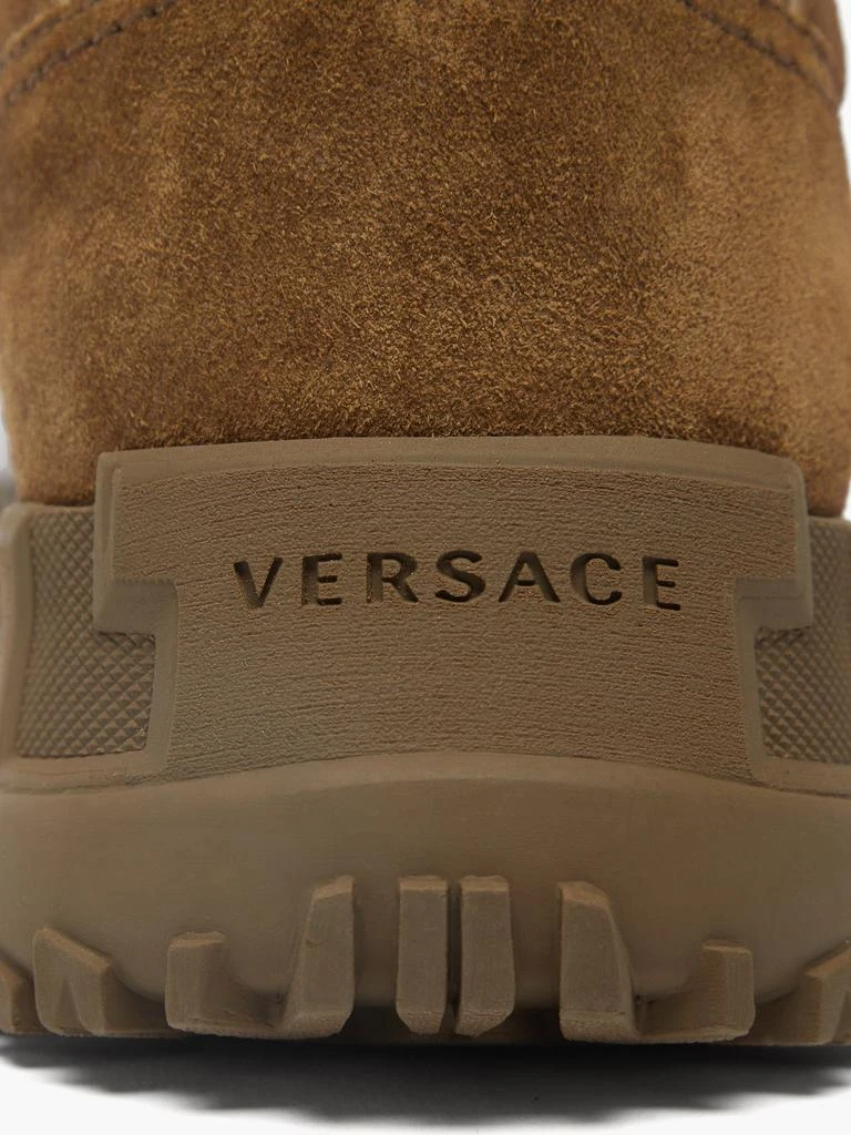 商品Versace|La Greca high-top leather and suede trainers,价格¥2453,第2张图片详细描述
