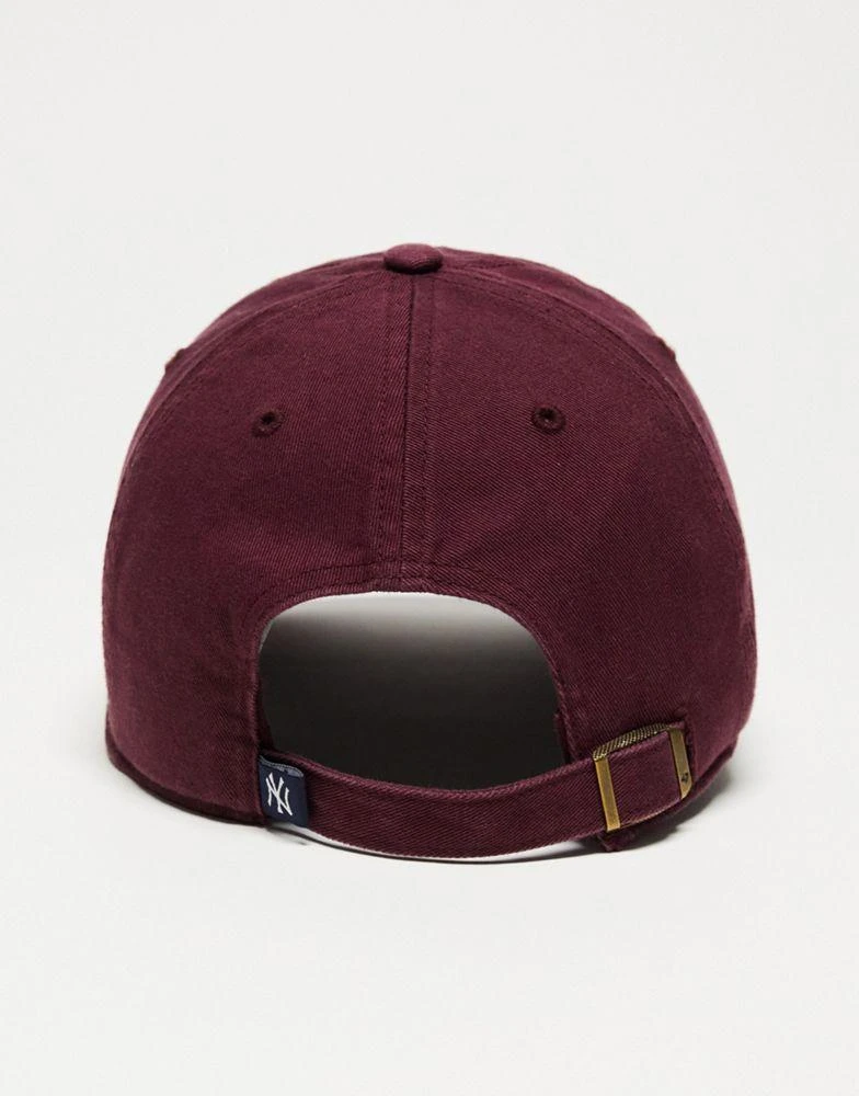 商品47 Brand|47 Clean Up MLB NY Yankees unisex baseball cap in burgundy with garment wash,价格¥215,第4张图片详细描述