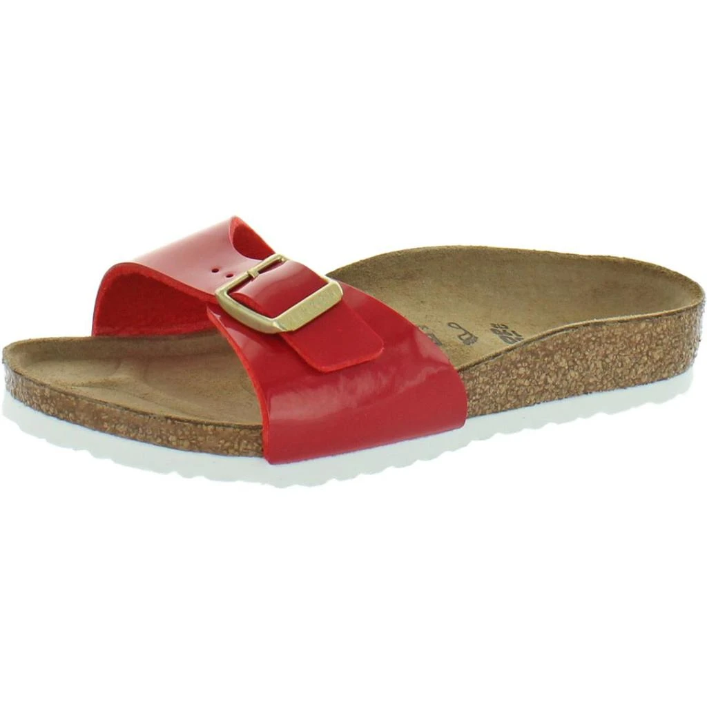 商品Birkenstock|Birkenstock Girls Madrid Patent Flat Footbed Sandals,价格¥92,第1张图片