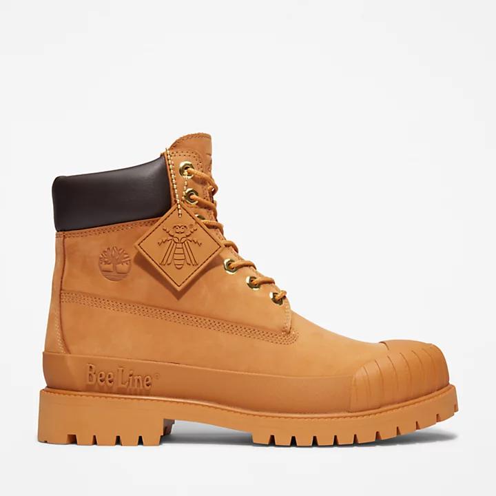 Timberland Men's 6 Inch Premium Boot Leather Wheat Yellow