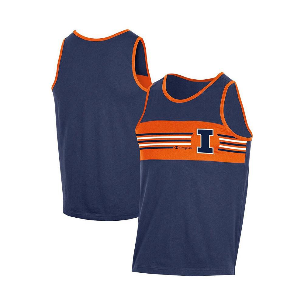 Men's Navy Illinois Fighting Illini Colorblock Tank Top商品第1张图片规格展示