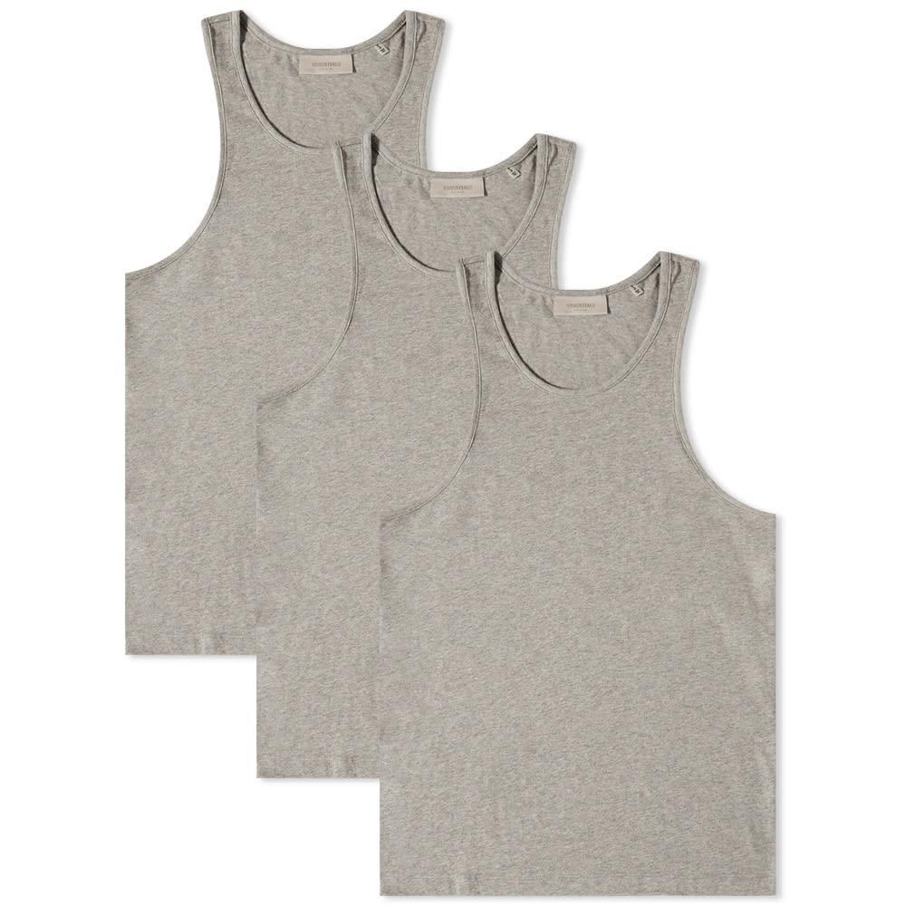 商品Essentials|Fear of God ESSENTIALS Tank - 3 Pack - Dark Oatmeal,价格¥855,第1张图片