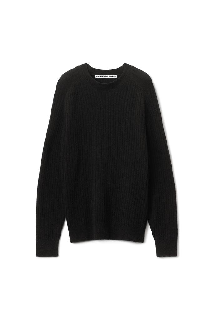 RIBBED CREWNECK SWEATER IN ALPACA FLEECE商品第1张图片规格展示