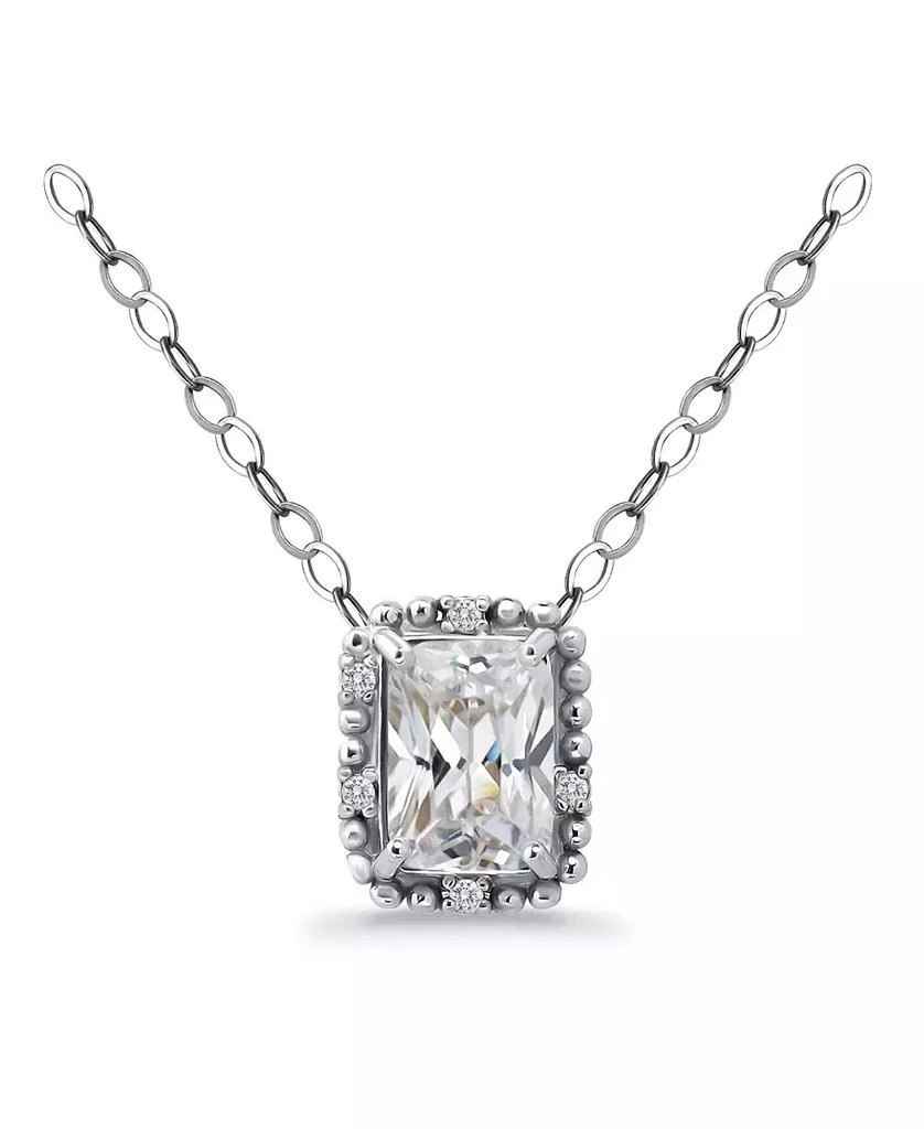 商品Giani Bernini|Cubic Zirconia Bead Frame Pendant Necklace in Sterling Silver, 16" + 2" extender, Created for Macy's,价格¥559,第1张图片