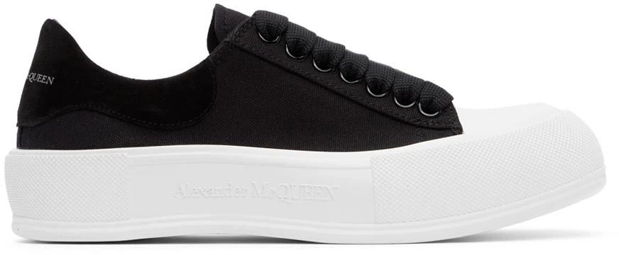 商品Alexander McQueen|黑色 Deck Lace Up Plimsoll 运动鞋,价格¥4983,第1张图片