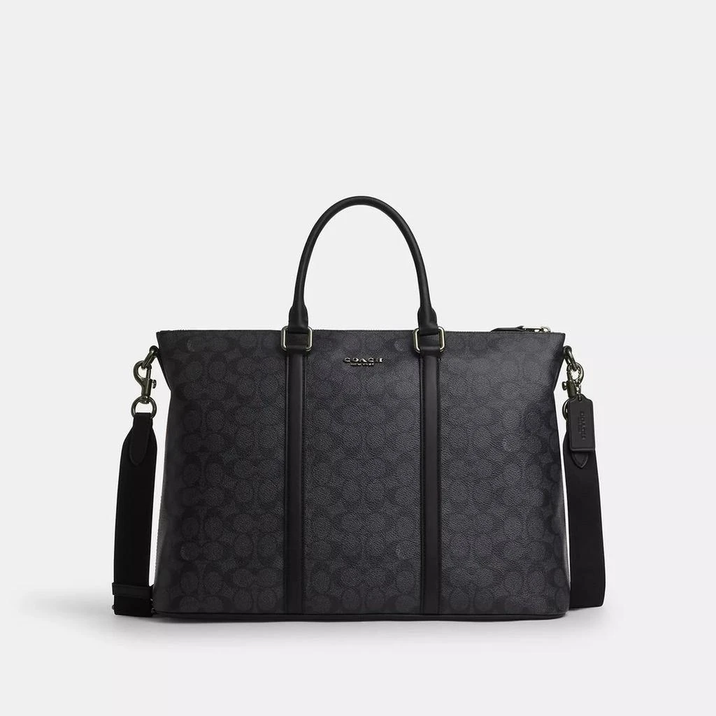 商品Coach|Caleb Work Bag In Signature Canvas,价格¥4079,第1张图片