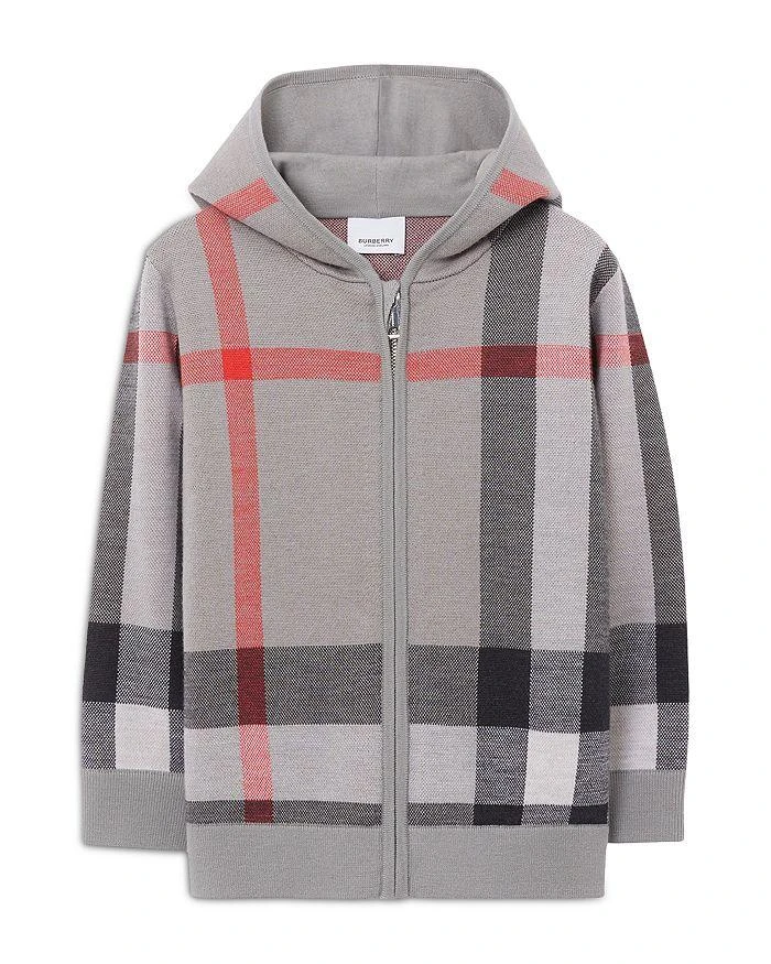 商品Burberry|Boys' Gerard Check Wool Zip Hoodie - Little Kid, Big Kid,价格¥1440,第1张图片