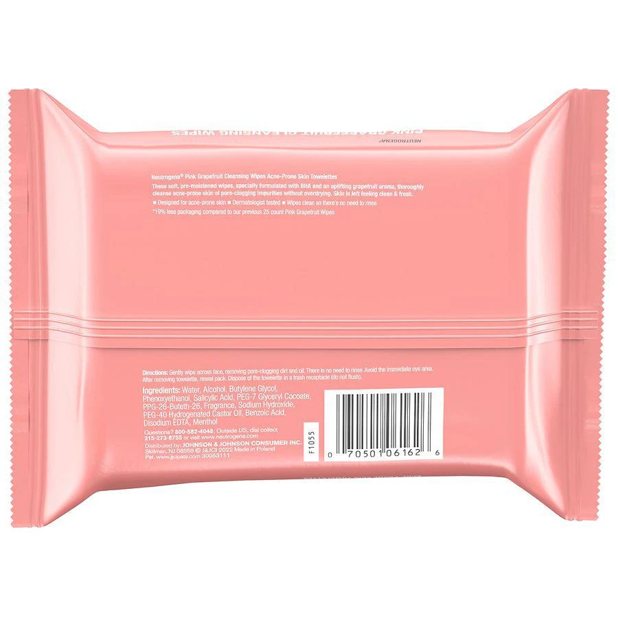 商品Neutrogena|Oil-Free Cleansing Wipes Pink Grapefruit,价格¥100,第3张图片详细描述