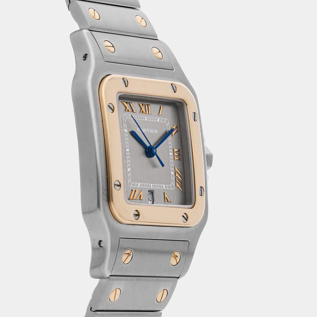 商品[二手商品] Cartier|Cartier Grey 18K Yellow Gold And Stainless Steel Santos W20030C4 Women's Wristwatch 29 mm,价格¥32430,第3张图片详细描述