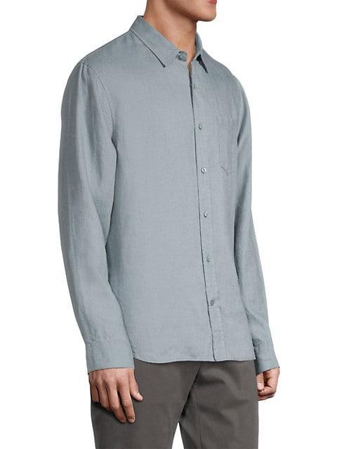 商品Vince|Linen Long-Sleeve Button-Up Shirt,价格¥1611,第6张图片详细描述