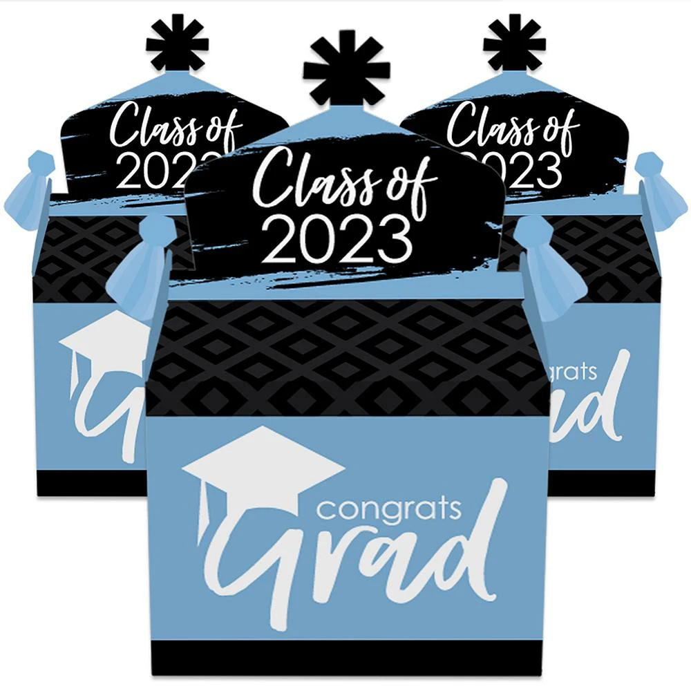 商品Big Dot of Happiness|Light Blue Grad - Best is Yet to Come - Treat Box Party Favors - 2023 Light Blue Graduation Party Goodie Gable Boxes - Set of 12,价格¥135,第2张图片详细描述