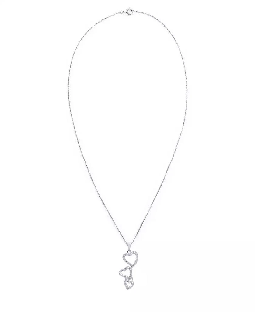 商品Macy's|Diamond Accent Silver-plated Triple Heart Pendant Necklace,价格¥285,第2张图片详细描述