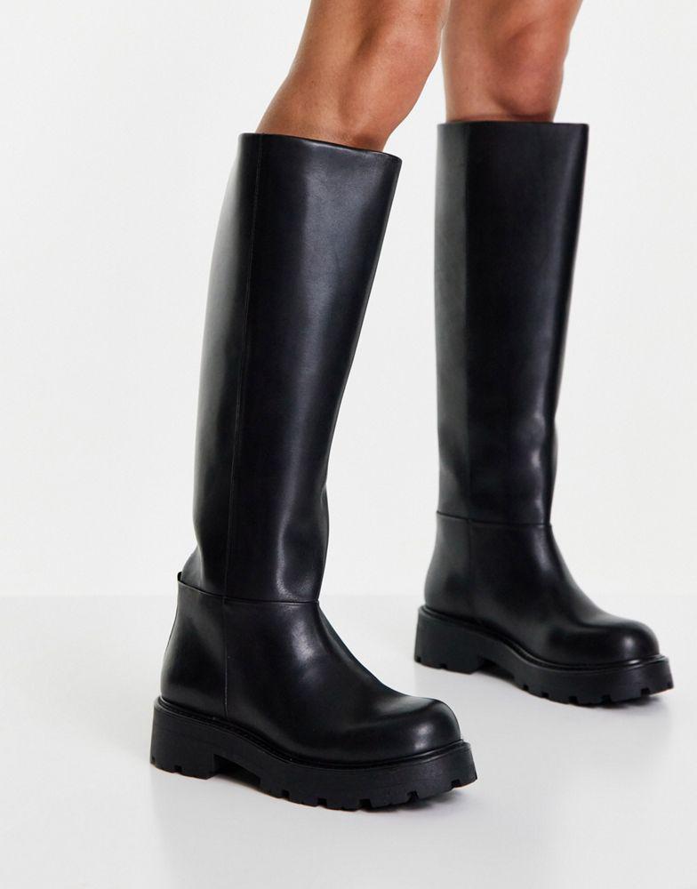 Vagabond Cosmo 2.0 knee high leather boots in black商品第2张图片规格展示