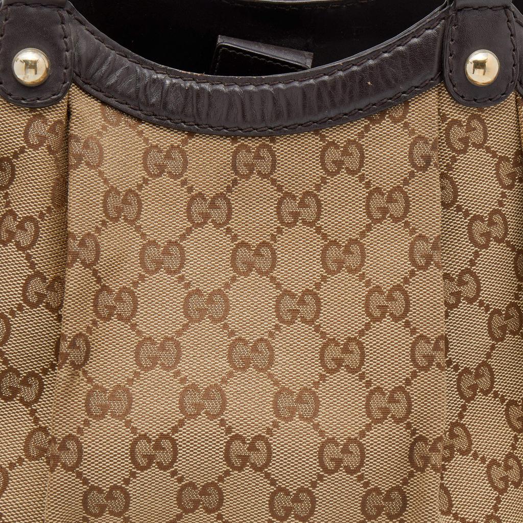 Gucci Beige/Brown GG Canvas And Leather Medium Sukey Tote商品第5张图片规格展示