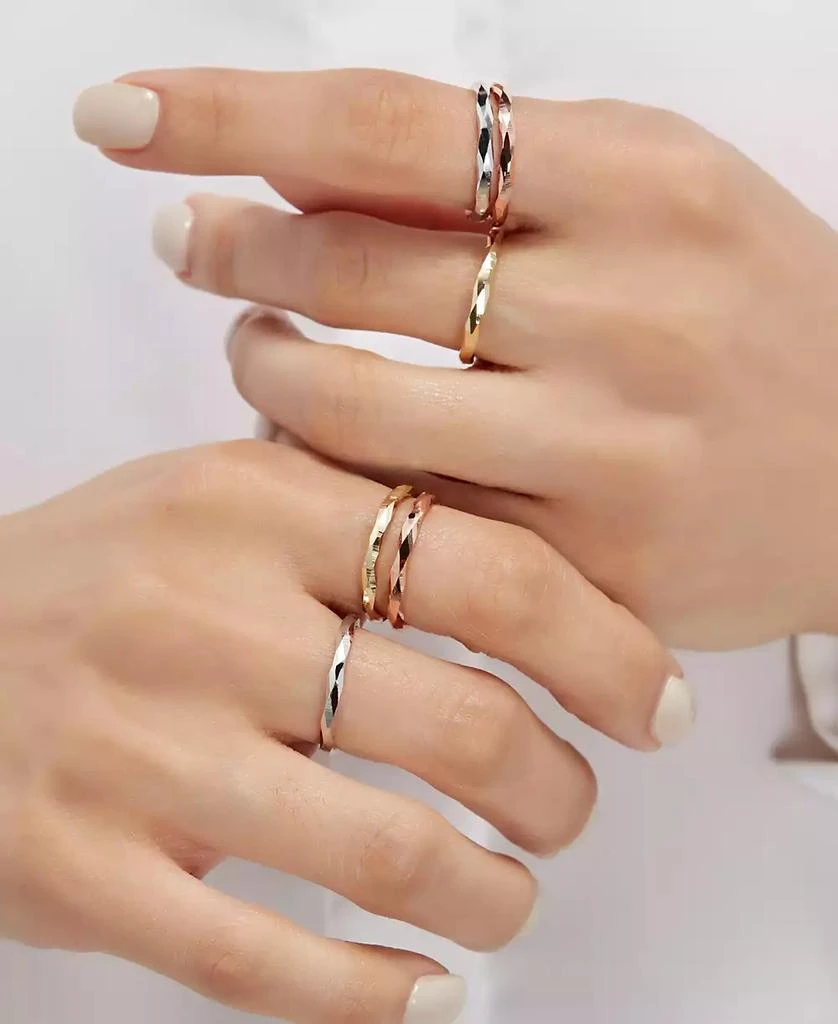 Polished Twist-Look Band in 10k Gold, Rose Gold & White Gold 商品