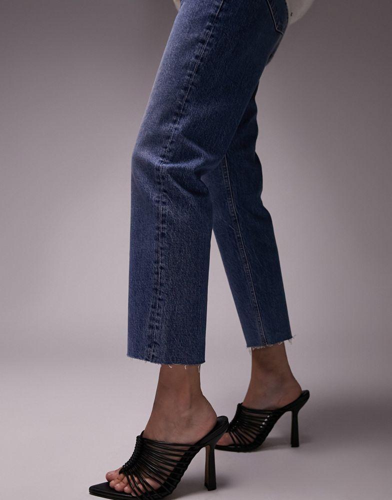 商品Topshop|Topshop straight jeans in mid blue,价格¥430,第5张图片详细描述