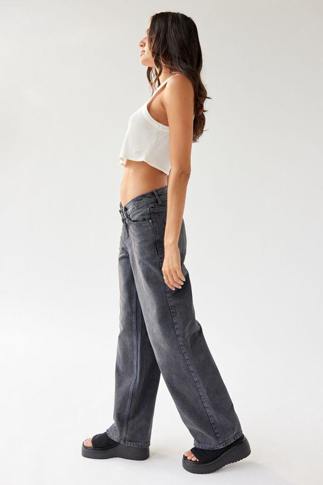 商品BDG|BDG Dipped V-Front Wide Leg Jean,价格¥149-¥298,第7张图片详细描述