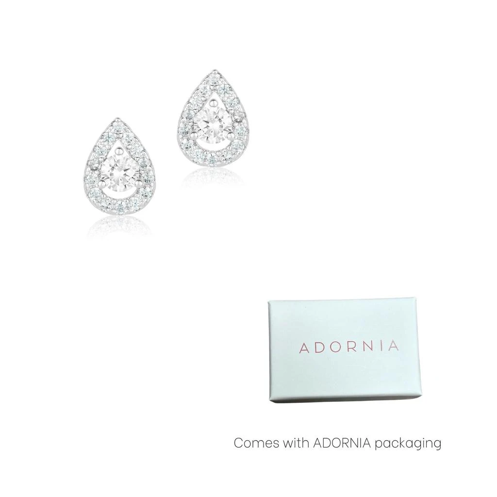 商品ADORNIA|Pear Cut Halo Swarovski Crystal Earrings silver,价格¥410,第3张图片详细描述