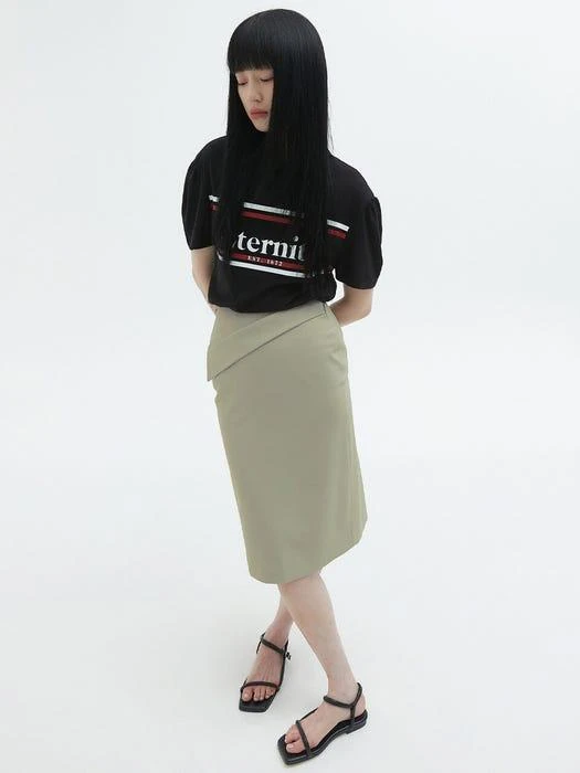 商品HAE BY HAEKIM|Folder Pencil Skirt (Beige),价格¥987,第4张图片详细描述