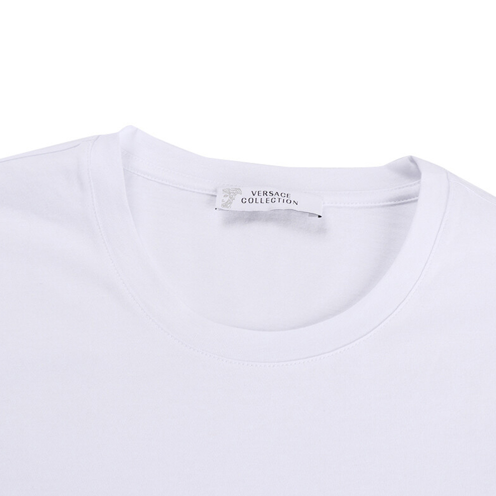 VERSACE COLLECTION  男士白色圆领棉质T恤 V800683-VJ00180-V9052商品第3张图片规格展示