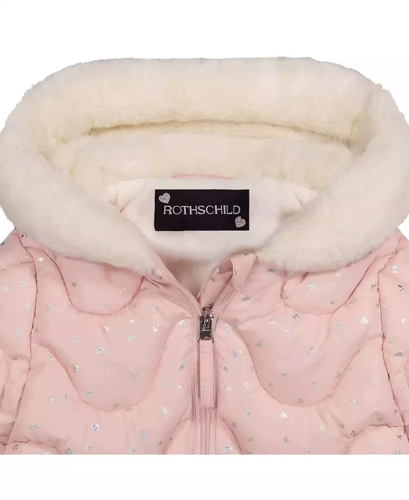 商品S Rothschild & CO|Baby Girls Foil Wave Quilt Puffer with Mittens,价格¥279,第3张图片详细描述