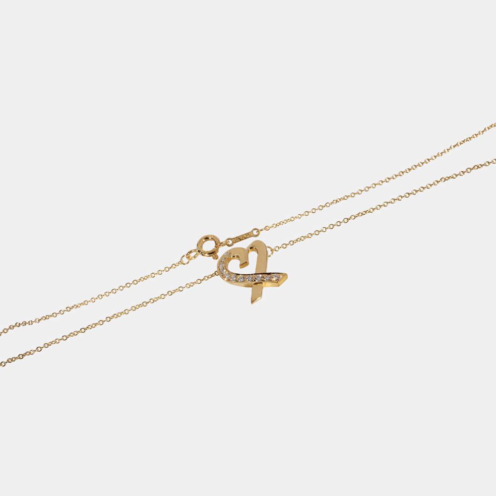 Tiffany & Co. Paloma Picasso Loving Heart Pendant in 18K Yellow Gold 0.14 CTW商品第3张图片规格展示