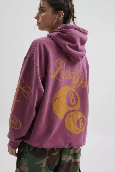 商品Urban Outfitters|Lucky Day Graphic Overdyed Hoodie Sweatshirt,价格¥418,第1张图片