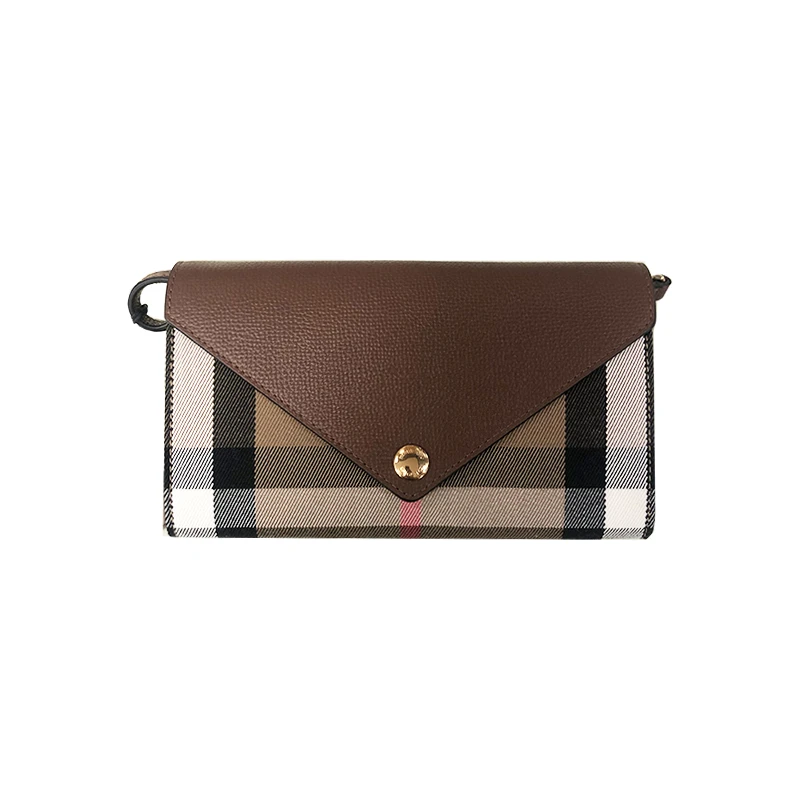 商品Burberry|Burberry/博柏利 现货 女士棕色帆布配皮经典格纹斜挎包 80731581,价格¥3008,第1张图片