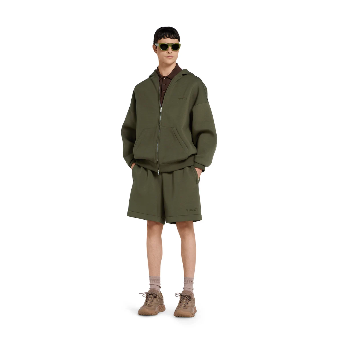 【预售】 古驰 24秋冬 男士 卫衣 饰刺绣针织连帽卫衣 824341 XJG70 3022 商品