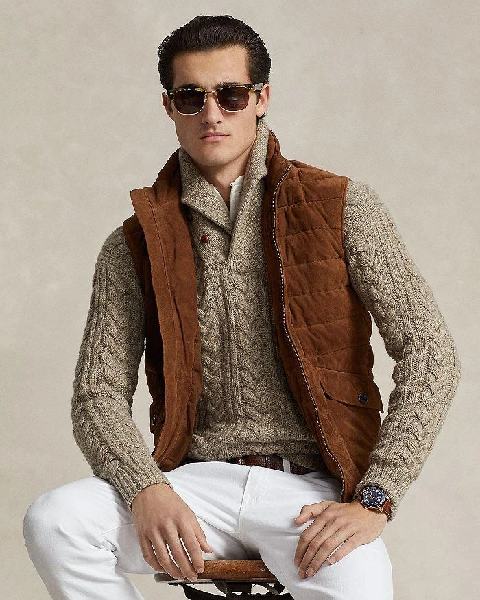 商品Ralph Lauren|Wool Blend Cable Knit Regular Fit Shawl Collar Sweater,价格¥1851,第4张图片详细描述